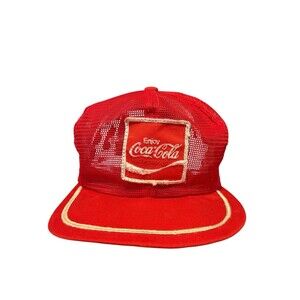 Vintage Enjoy Coca Cola Patch Town Talk Trucker Hat Snapback Made in USA